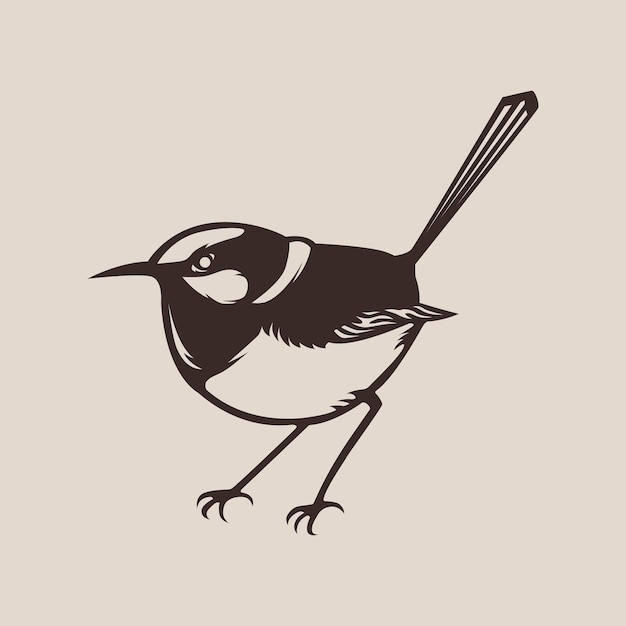 black and white bird vector