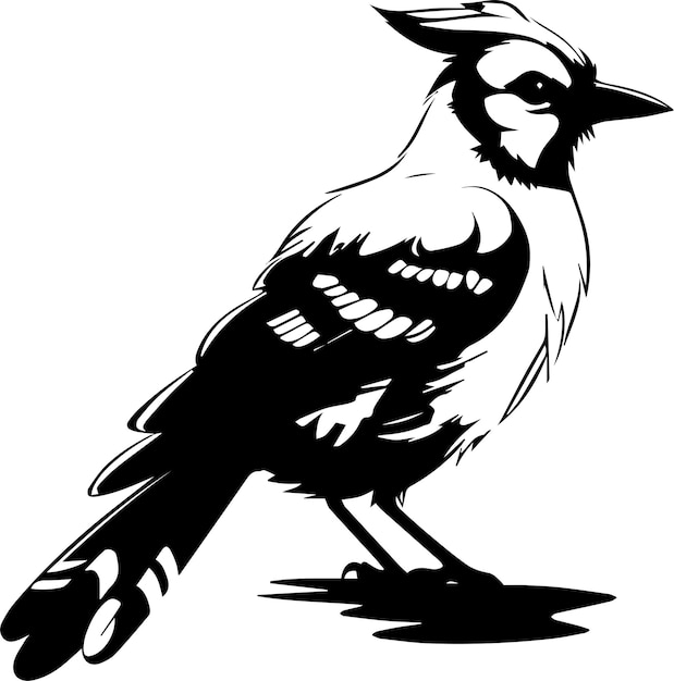 A black and white of a Bird Vector