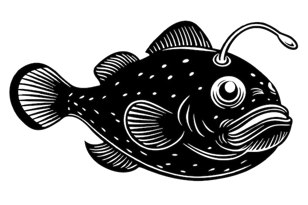 black and white blobfish vector