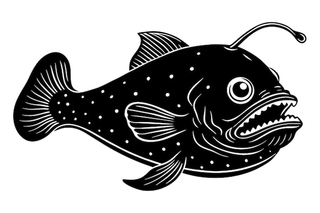 black and white blobfish vector