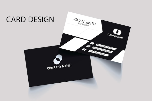 Vector black and white business card desigb