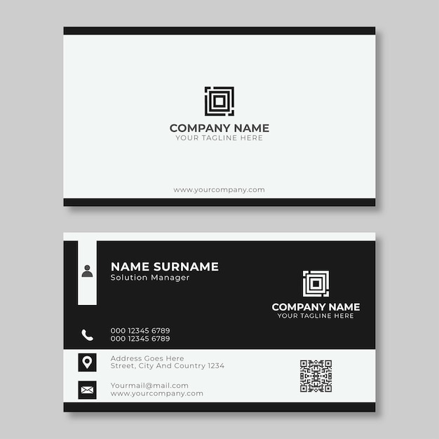 Black and white business card design