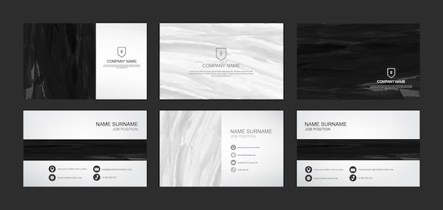 Black and white business card set