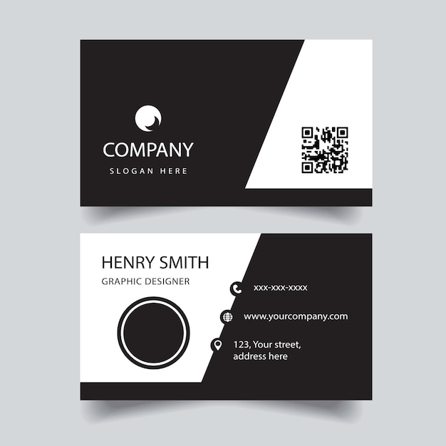 Black and White Business Card Template