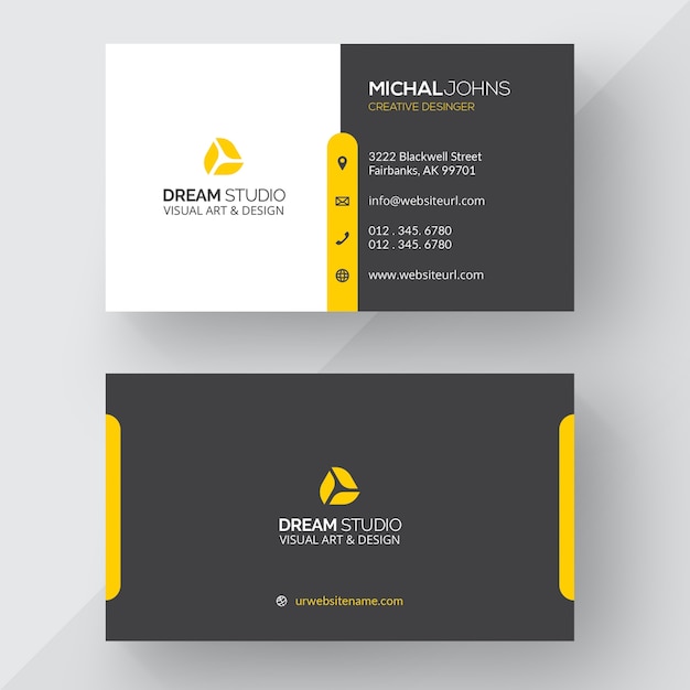 Black and white business card