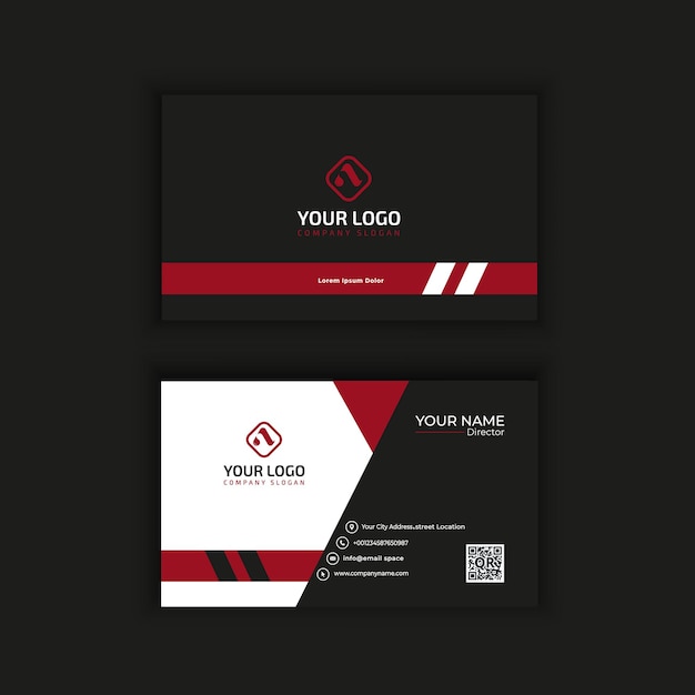 black and white business card