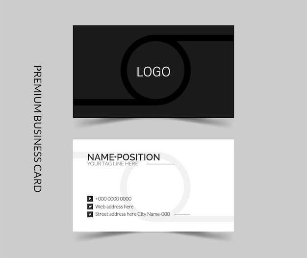 Vector black and white business card