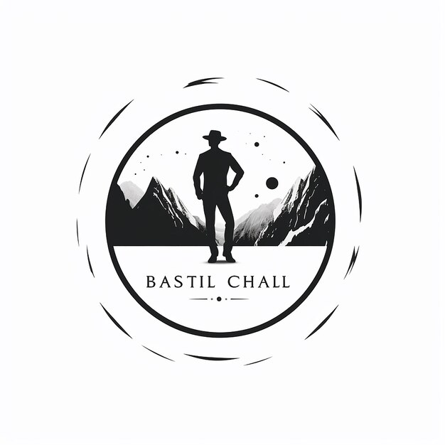 Vector black and white business logo