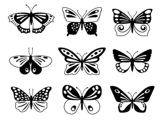 Black and white butterflies.