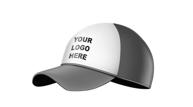 Vector black and white cap on isolated white background