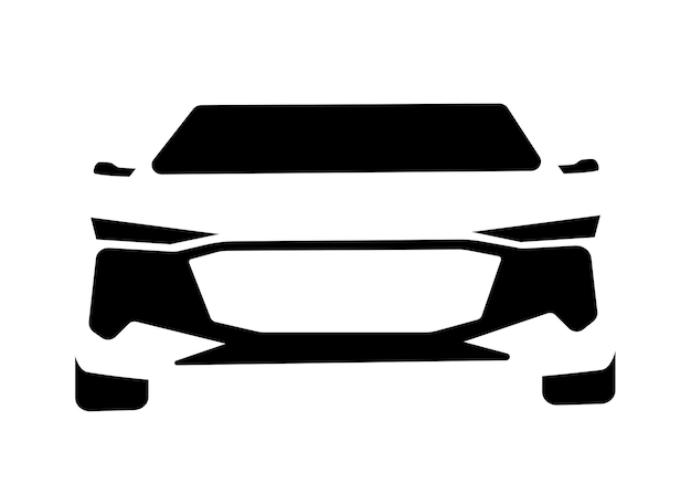 black and white car on a transparent background
