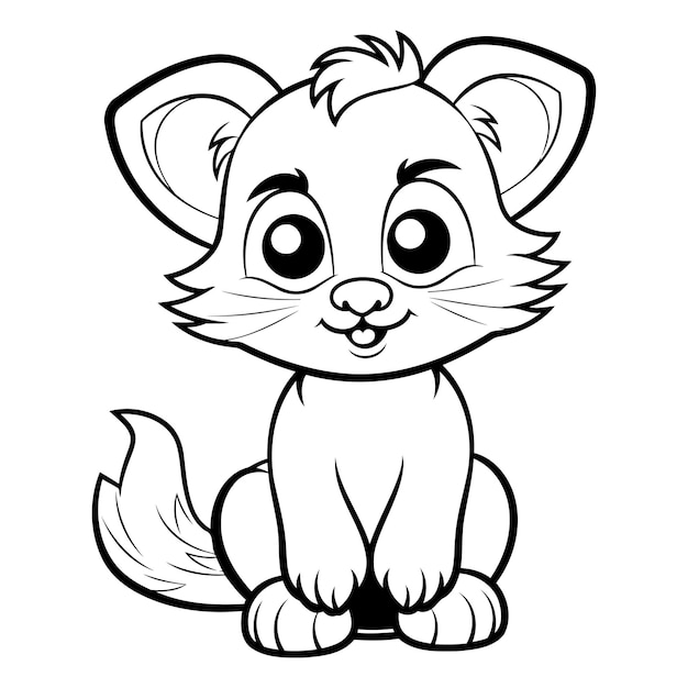 可愛い小さなネズミの動物キャラクターの黒と白の漫画イラスト