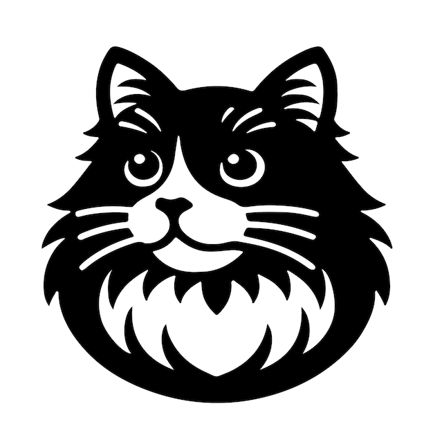 Black and white cat art vector design