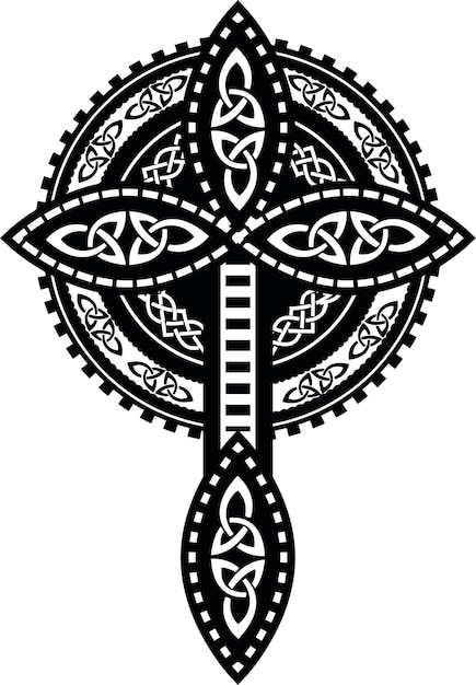 Black And White Celtic Symbol Vector Image Isolated On Transparent Background