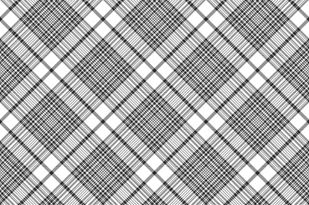 Trama di tessuto senza cuciture plaid check bianco e nero