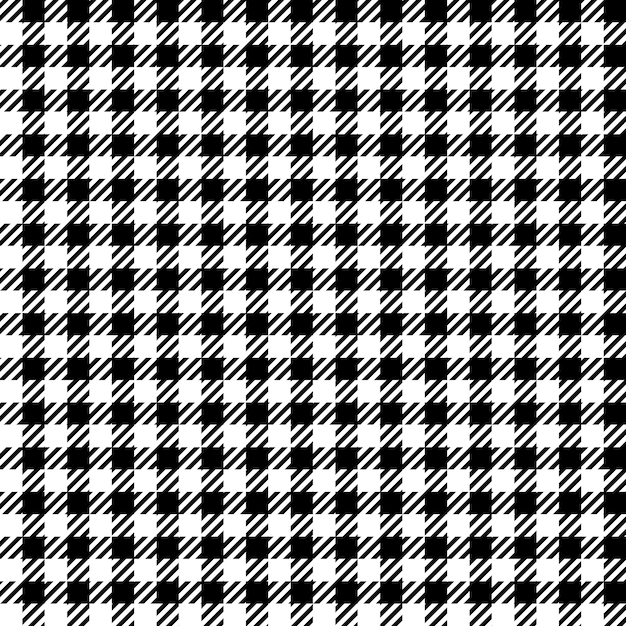 Premium Vector  Black white check plaid seamless fabric texture