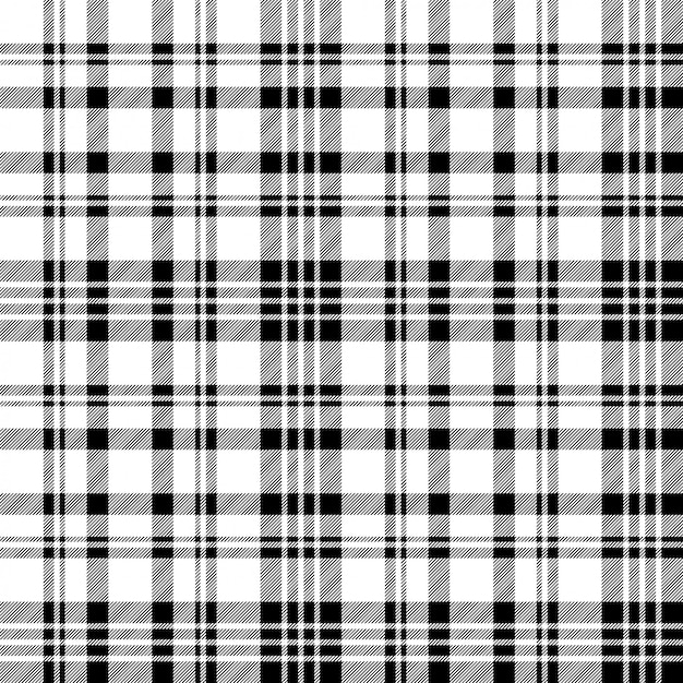 Plaid bianco nero check senza cuciture