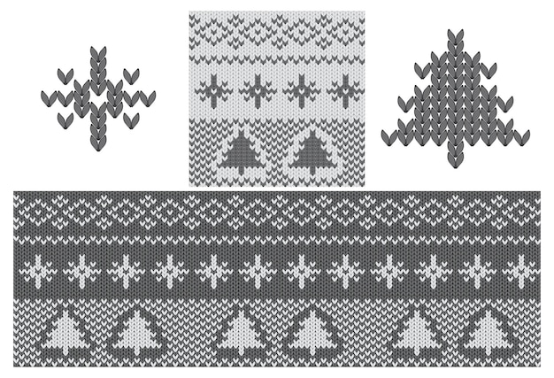 Black and white Christmas pattern background Holiday sweater with fairisle ornament for jumper