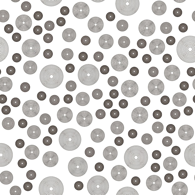 黒と白の円のシームレスなベクトル パターン