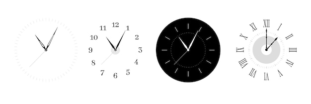 Black and white clock simple design