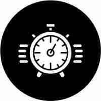 Vector a black and white clock with a white face and the words  time  on it