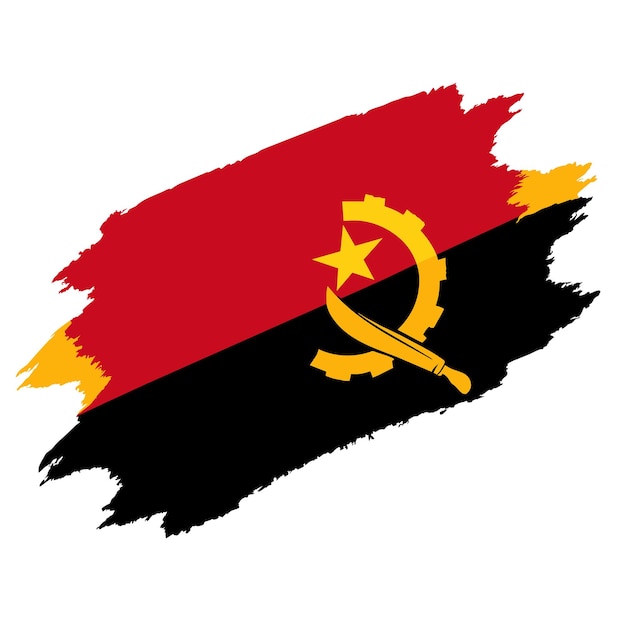 Vector a black and white color of the national flag of angola