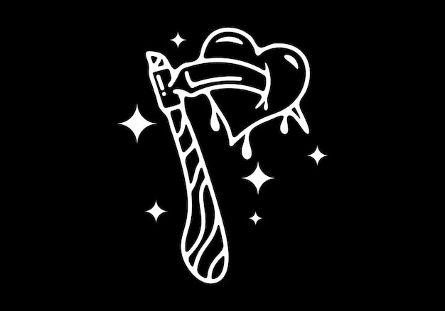 Vector black and white color of sickle tattoo