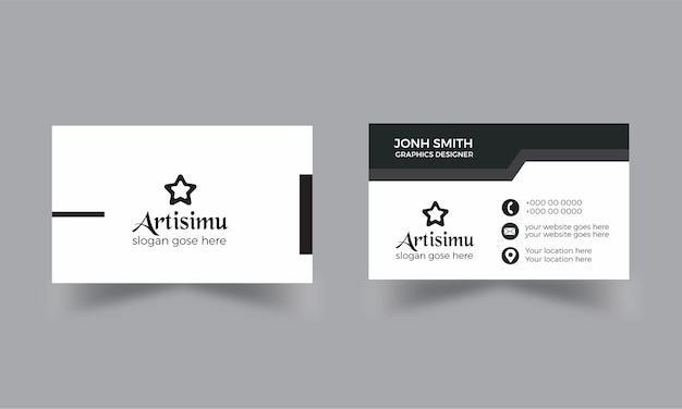 Черно-белый шаблон корпоративной визитки Современный дизайн визитки
