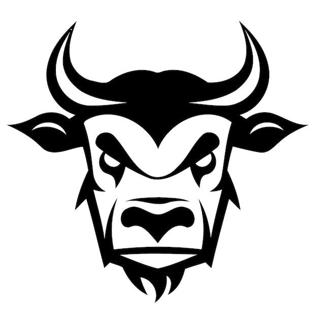 Black and white cow head logo