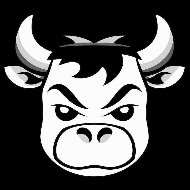 Black and white cow head logo