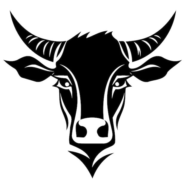 Black and white cow head logo