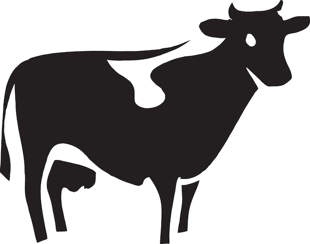 Иллюстрация черно-белой коровы