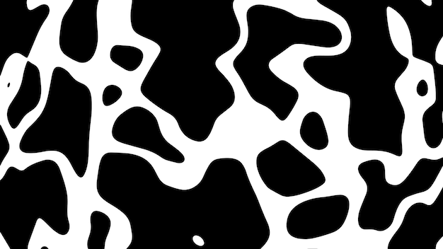 Vector black and white cow pattern animal skin texture