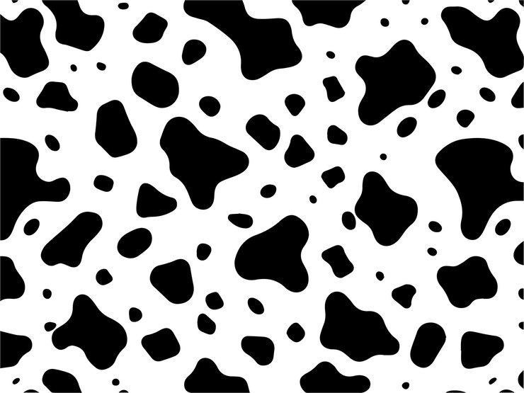 Black and White Cow Print Pattern Animal Skin Texture Dairy Farm Design and Trendy Background