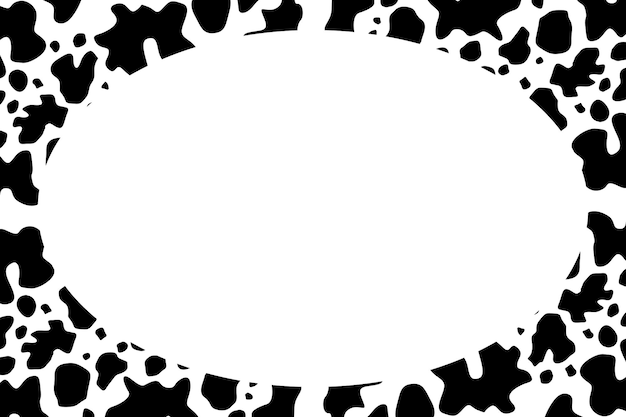 Black and white cowhide pattern with text area