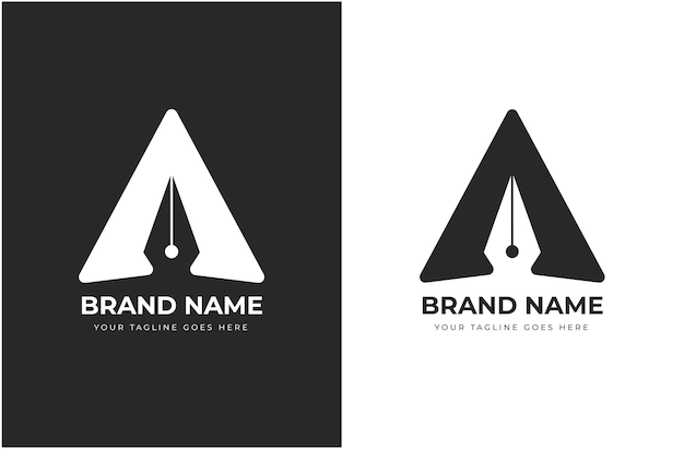 Vector black and white creative agency logo design vector