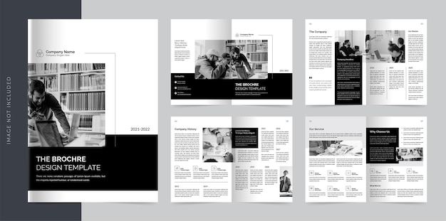 Vector black and white creative brochure template