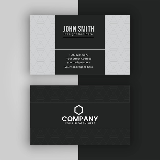 Black and White Creative Business Card Template Design