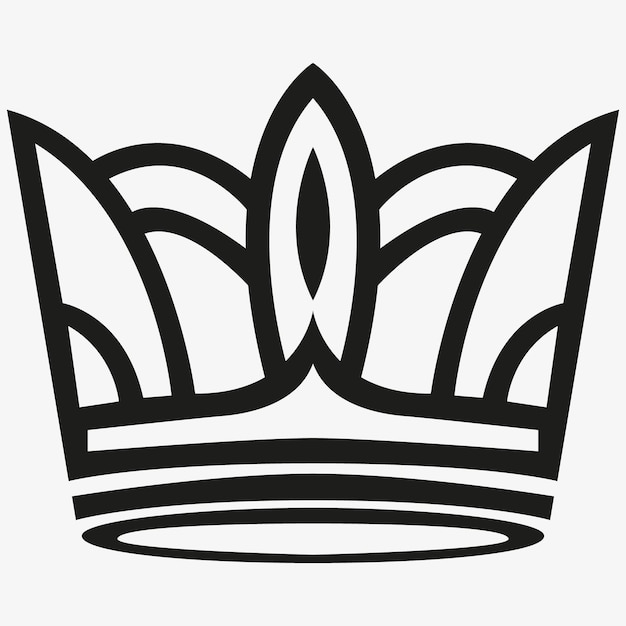 A black and white crown with a black outline.