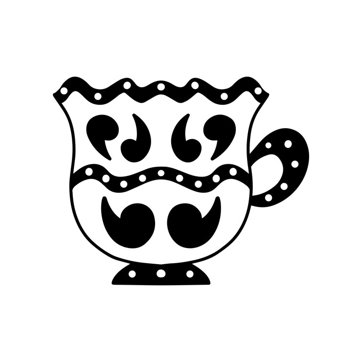 Vector black and white cup