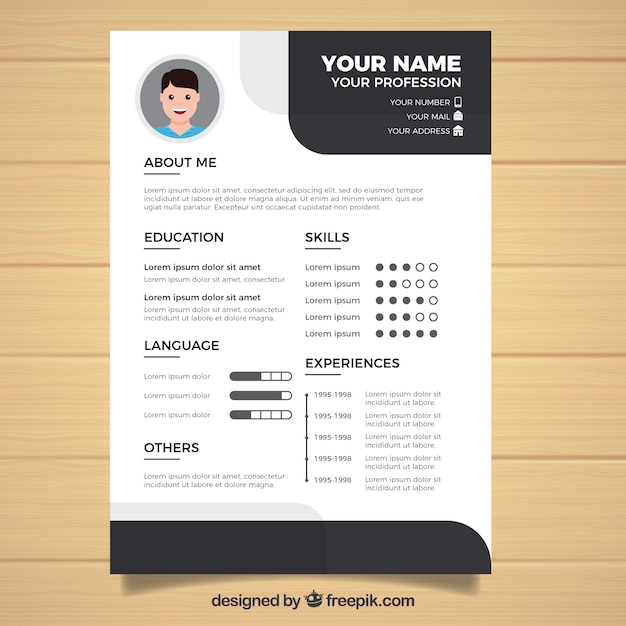 black and white curriculum template