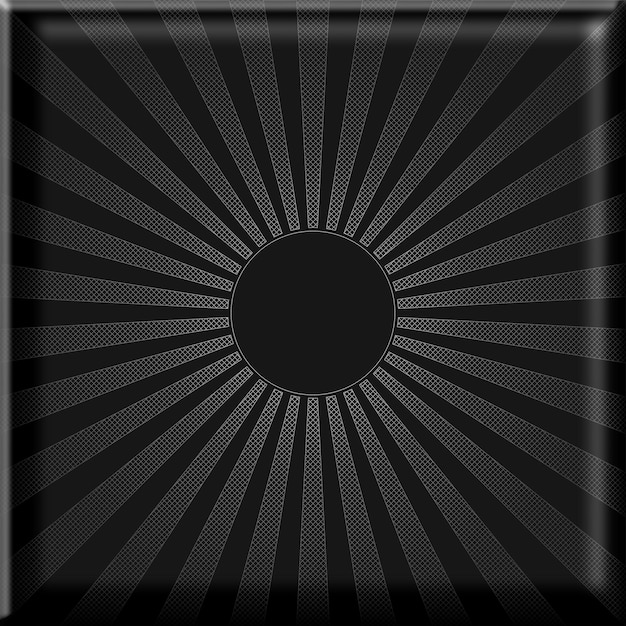 Vector black and white dark sun illustration