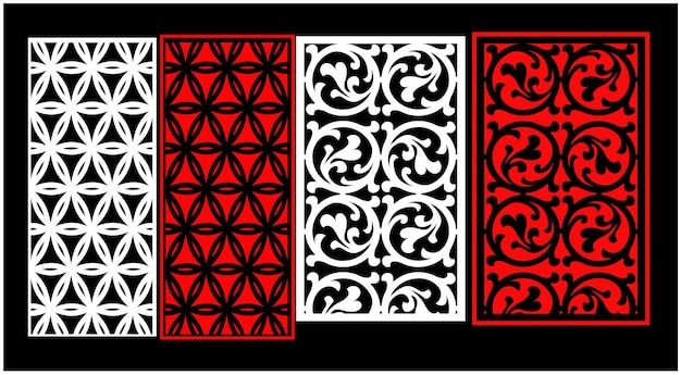 A black and white decorative panel with a red border and the word love on it.