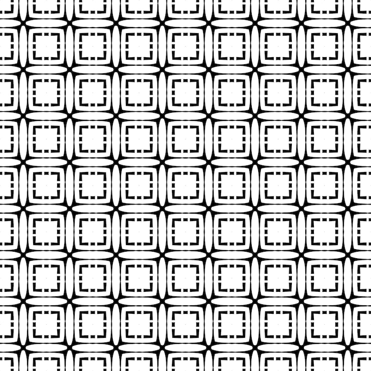 Vector black and white decorative pattern design with minimalist abstract style