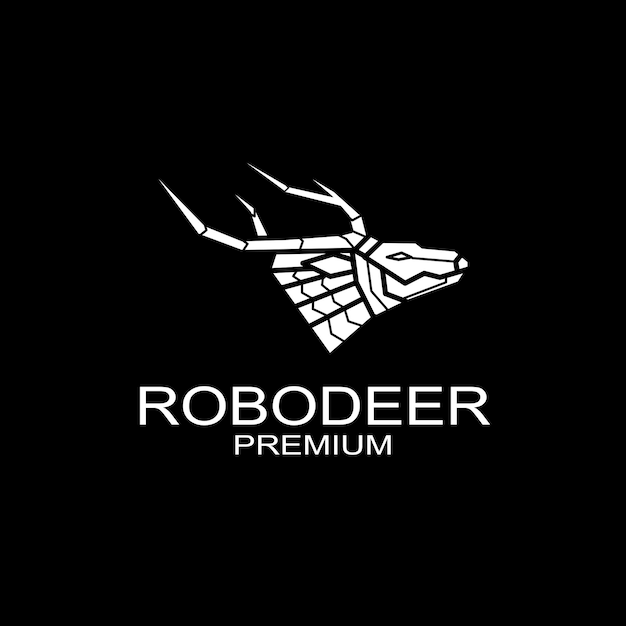 Black and white deer head modern logo design