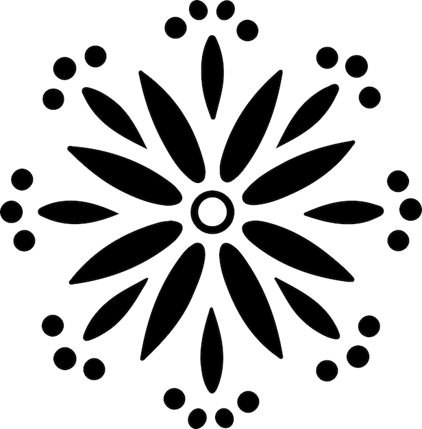 a black and white design with a circle design on it