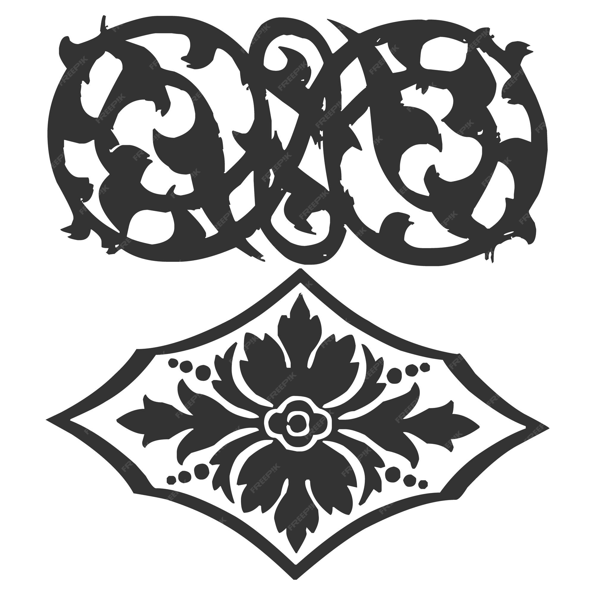 premium-vector-a-black-and-white-design-with-the-numbers-3-and-3