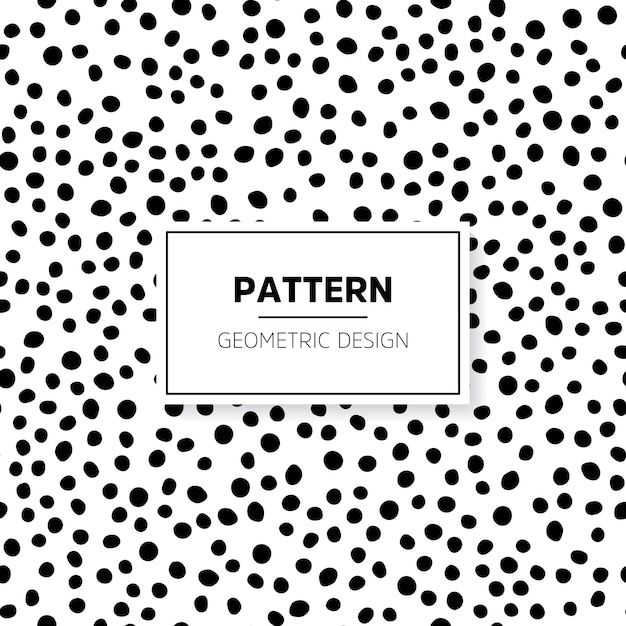 Black and white doodle pattern with dots