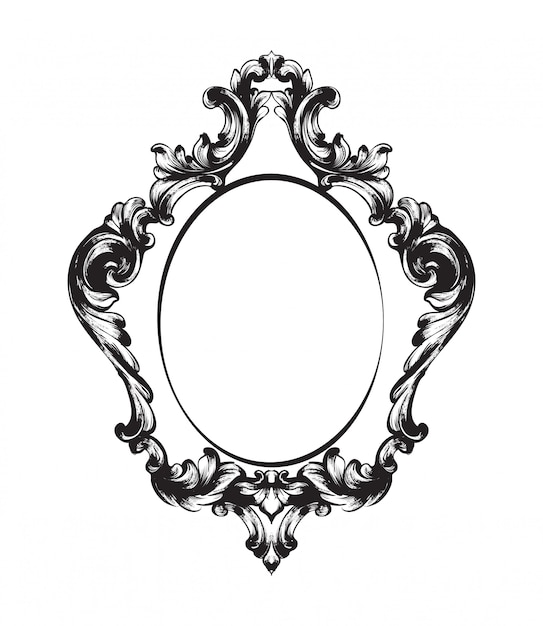 Vettore bianco e nero. doodle vintage frame line art