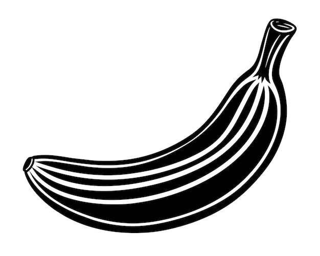 Vector a black and white drawing of a banana with the word  banana  on it